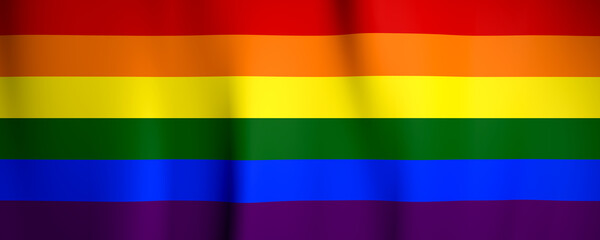 Rainbow flag. 3d illustration.
