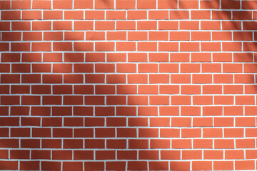 Red Urban Brick Wall in sunlight with beauty pattern and texture. Background With Copy Space. Creative Empty Template With Abstract Silhouettes at Sunset.