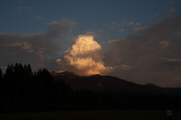 Tamarack Fire Cloud Blow-Up Over the Eastern Sierras from the Lake Tahoe Basin in California
