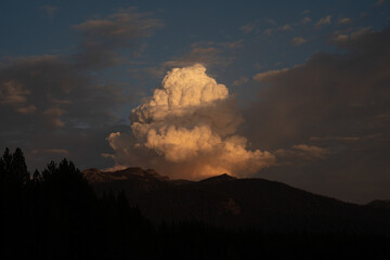 Tamarack Fire Cloud Blow-Up Over the Eastern Sierras from the Lake Tahoe Basin in California