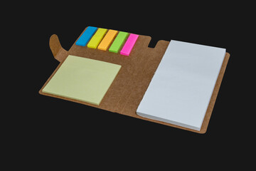 notepad with colorful post-its
