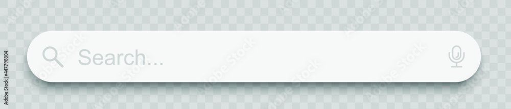 Poster search here. search bar for ui. search bar vector icons in flat design, isolated on transparent back