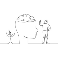 Growth mindset continuous line design vector. Illustration for good presentation