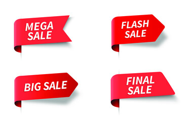 Set banners for advertising. Vector illustrations. Collection of different suggestions for special discount, big sale, final sale, flash sale, final sale.