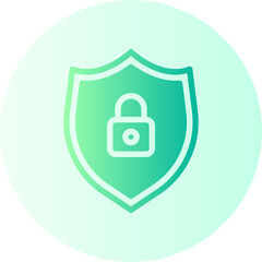 safety lock flat gradient icon