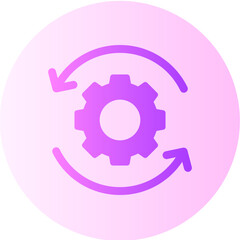 sync setting flat gradient icon