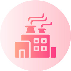 factory flat gradient icon