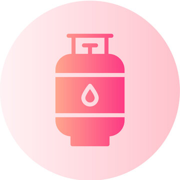 gas cylinder flat gradient icon
