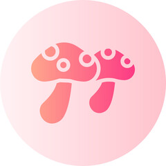 mushroom flat gradient icon