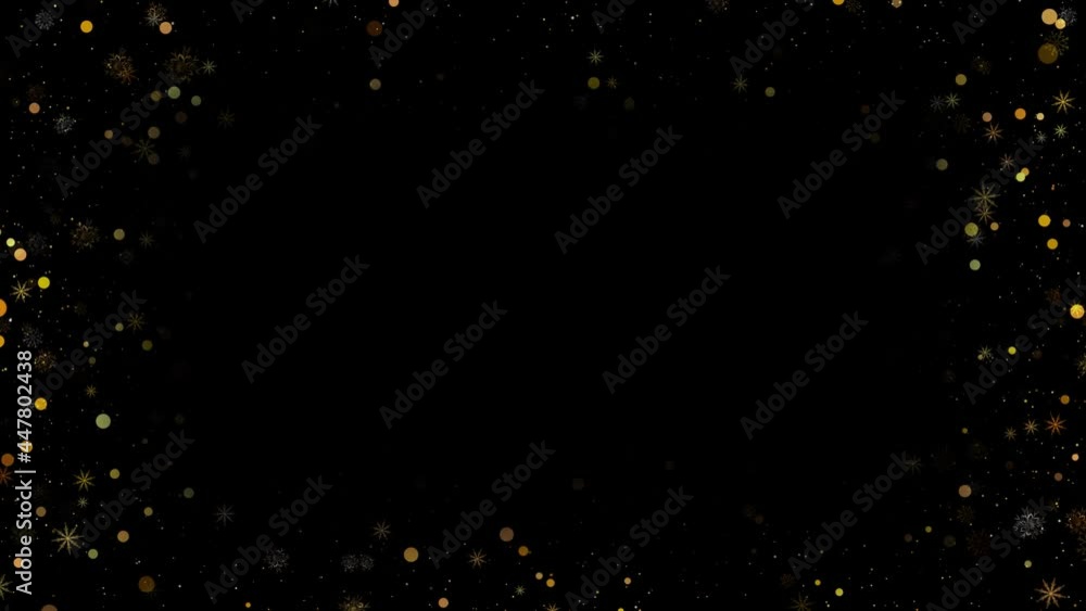 Poster elegant silver snowflakes abstract particles seamless loop. christmas animated golden background. gl