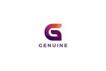 Letter G 3d creative genuine purple color technological corporate logo design