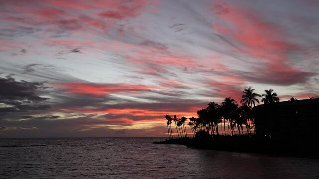 Beautiful sunset on the Big Island, Kohala Coast, Waikoloa,
HAWAII