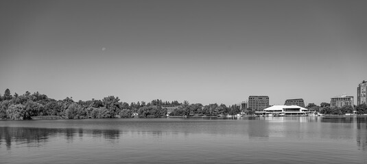 Fototapeta premium A man made lake on a sunny day