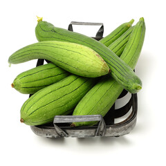 fresh loofah on the white background 