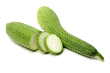 fresh loofah on the white background 