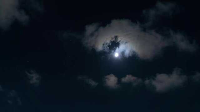 月・夜空・タイムラプス