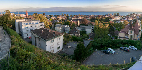 Vista panorámica de Neuchâtel en Suiza