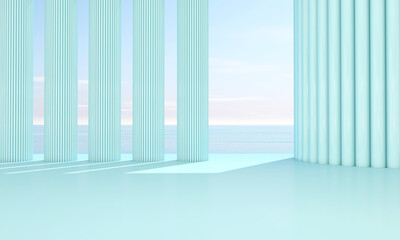 Empty room with Wall Background. 3D illustration, 3D rendering	
