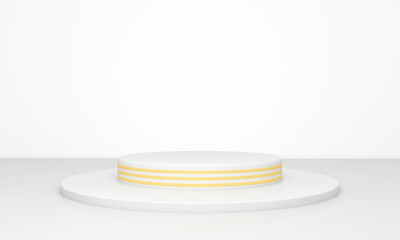 Podium and wall scene abstract background. 3D illustration, 3D rendering	
