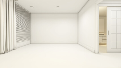 Empty room with Wall Background. 3D illustration, 3D rendering	
