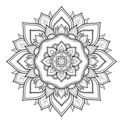 Mandala pattern design with hand drawn, Vector mandala Oriental pattern, Unique design with petal flower. Concept relax and meditation use for page logo book