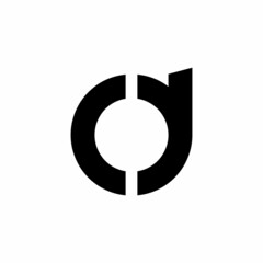 CD letter initial monogram negative space logo