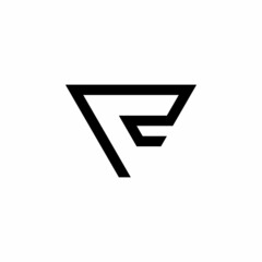 F letter initial monogram negative space logo
