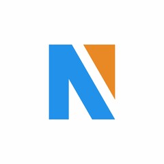 N letter initial monogram negative space logo