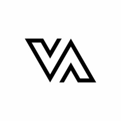 VA letter initial monogram negative space logo