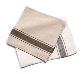 Clean napkins on white background