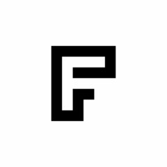 F letter initial monogram negative space logo