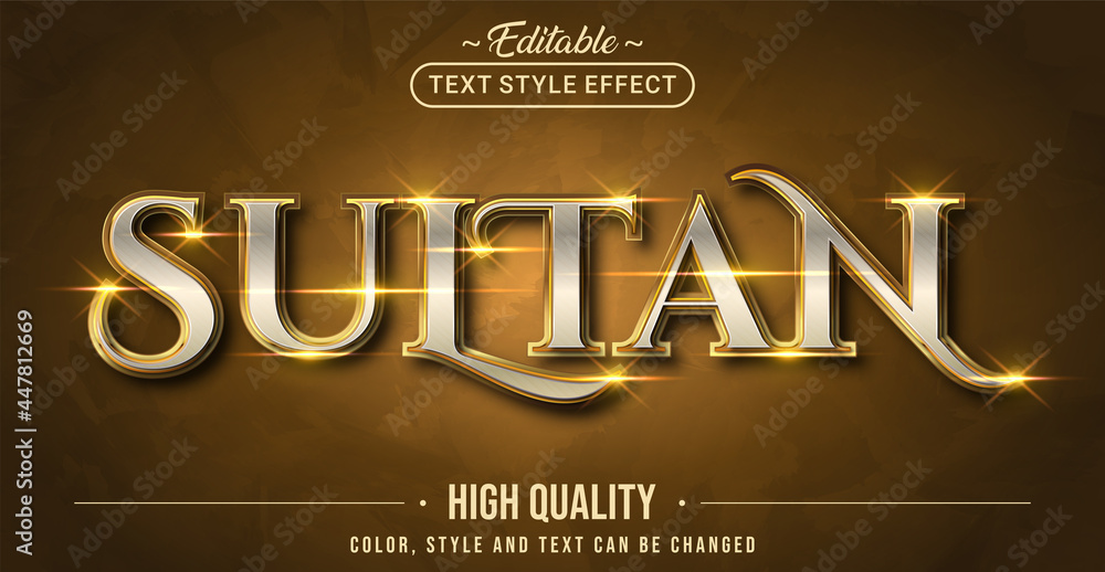 Poster editable text style effect - sultan text style theme.