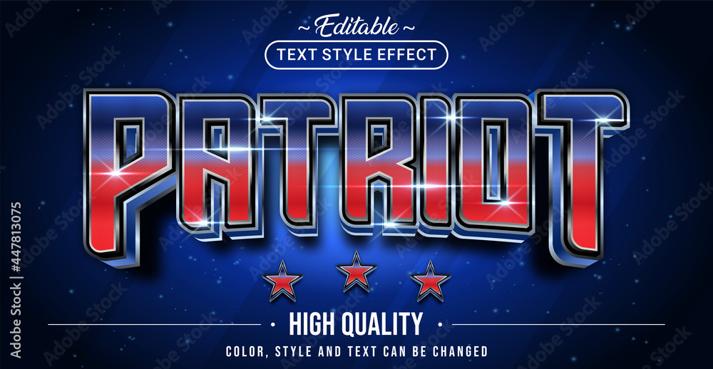 Poster Editable text style effect - Patriot text style theme.