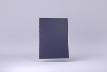 Notebook floating in Purple background. minimal concept idea creative. 3D render.