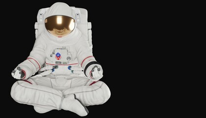 astronaut posing like space parson in-universe 3d render   with black background © dada_design