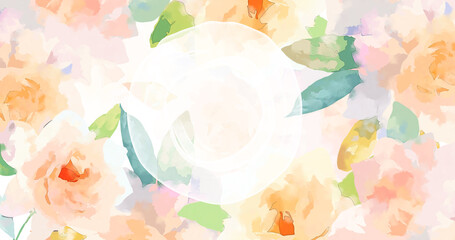 Beautiful wedding watercolor rose flower peony flower