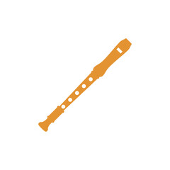 Flute recorder icon design template vector isolated illustration
