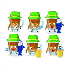 A fisherman shaah hawash cartoon picture catch a big fish. Vector illustration