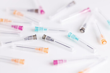 Pile of medical syringes