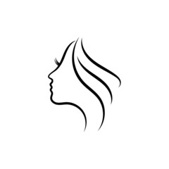 Beauty woman line icon design illustration