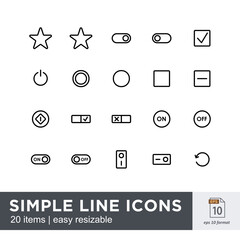 icon set related to toggle
