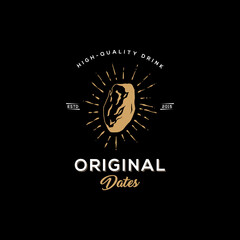 Fototapeta premium Retro vintage dates drink for cafe emblem label logo design 