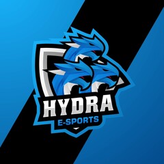 Vector Logo Illustration Hydra E Sport and Sport Style.