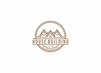 house building logos for real estate, construction, property companies, in white background