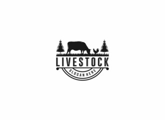 livestock logo inspiration Vector illustration concept in white backgroung