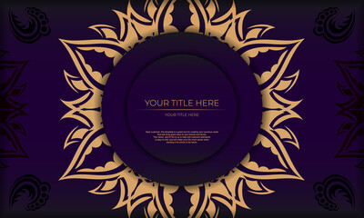 Purple luxury background with Indian ornaments. Elegant and classic vector elements ready for print and typography.