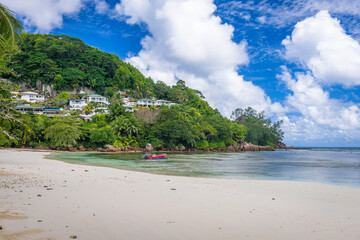 Fototapeta na wymiar Gaulette beach on Mahe island in Seychelles