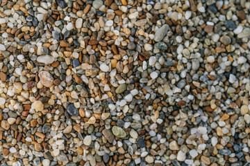 The texture of coarse sand near. Macro.