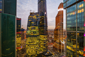 A view from Moscow city tower, Russia