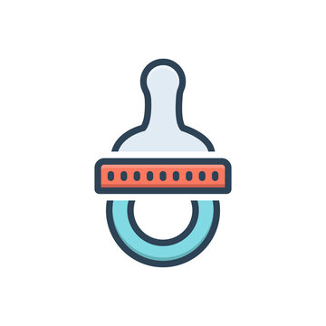 Color illustration icon for pacifier 
